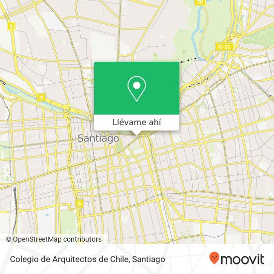 Mapa de Colegio de Arquitectos de Chile