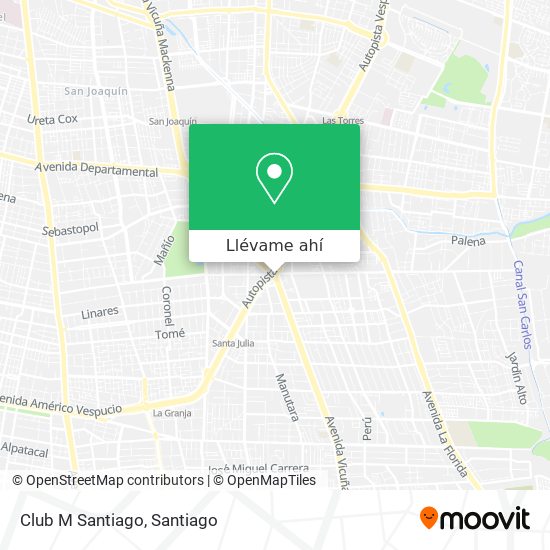 Mapa de Club M Santiago
