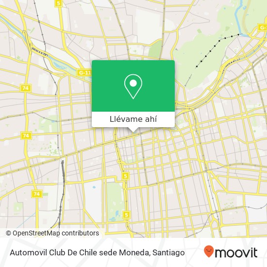 Mapa de Automovil Club De Chile sede Moneda