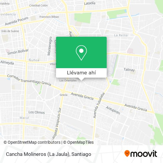 Mapa de Cancha Molineros (La Jaula)