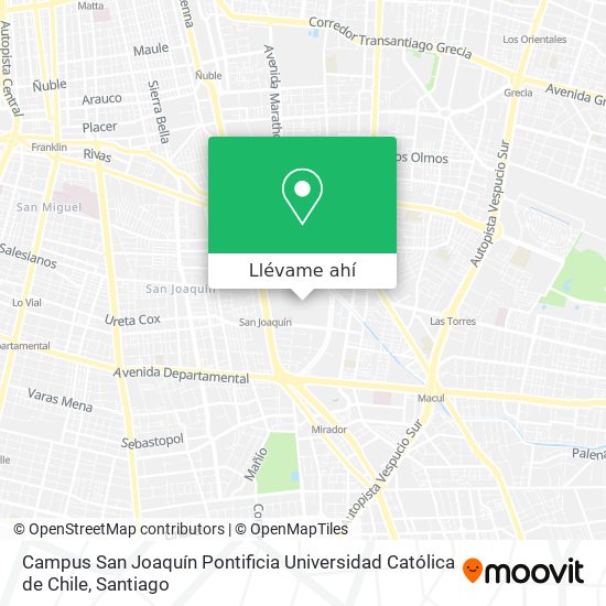 Mapa de Campus San Joaquín  Pontificia Universidad Católica de Chile