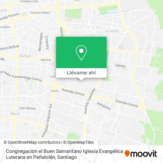 Mapa de Congregación el Buen Samaritano Iglesia Evangélica Luterana en Peñalolén