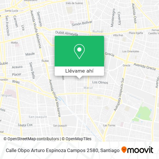 Mapa de Calle Obpo Arturo Espinoza Campos 2580