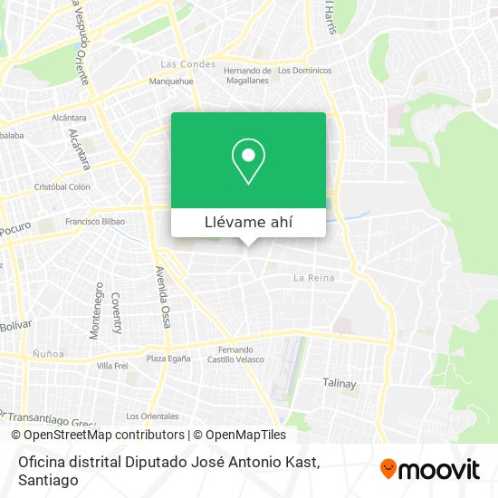 Mapa de Oficina distrital Diputado José Antonio Kast