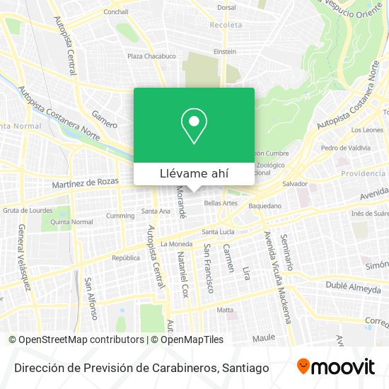 Mapa de Dirección de Previsión de Carabineros