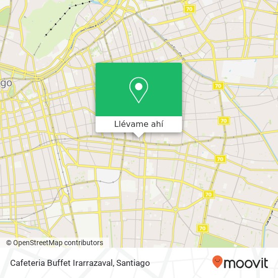 Mapa de Cafeteria Buffet Irarrazaval