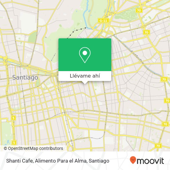 Mapa de Shanti Cafe, Alimento Para el Alma