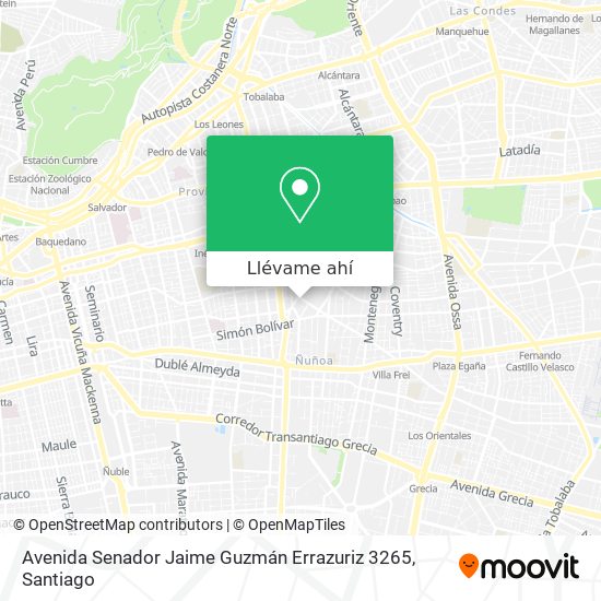 Mapa de Avenida Senador Jaime Guzmán Errazuriz 3265