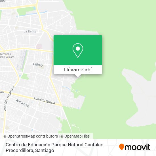 Mapa de Centro de Educación Parque Natural Cantalao Precordillera