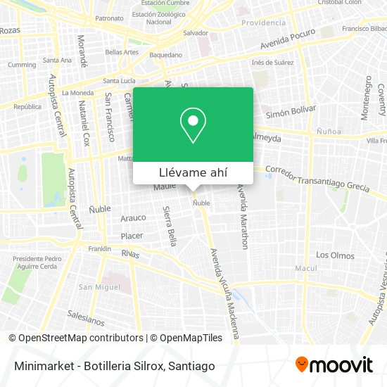 Mapa de Minimarket - Botilleria Silrox
