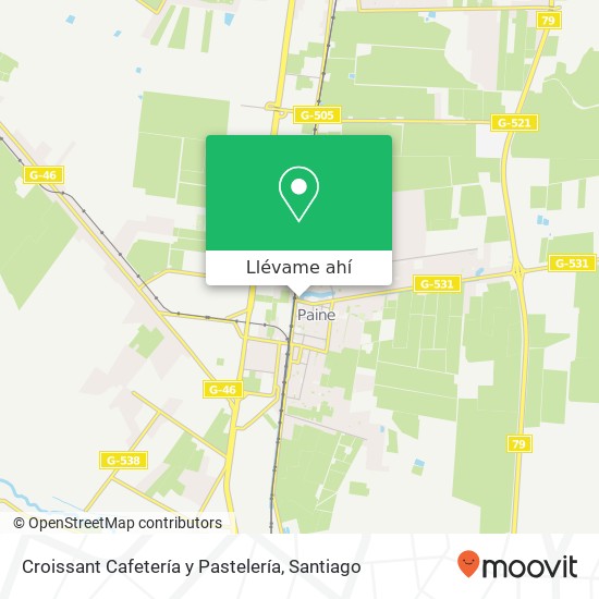 Mapa de Croissant Cafetería y Pastelería, Avenida 18 de Septiembre 39 9540000 Paine, Paine, Región Metropolitana de Santiago