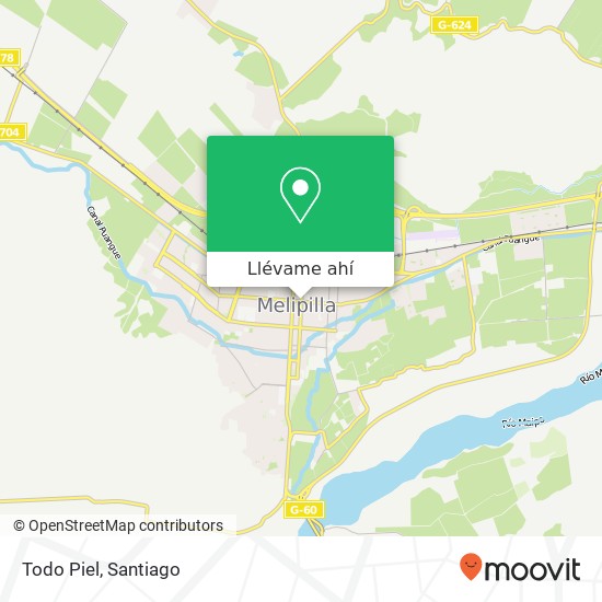 Mapa de Todo Piel, Avenida Serrano 395 9580000 Melipilla, Melipilla, Región Metropolitana de Santiago