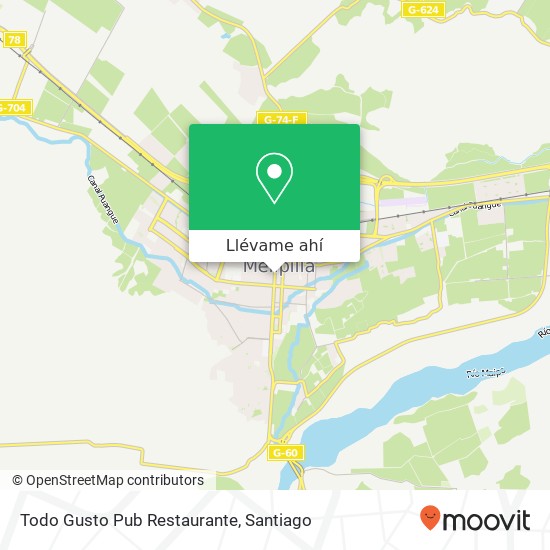 Mapa de Todo Gusto Pub Restaurante, Avenida Ortuzar 567 9580000 Melipilla, Melipilla, Región Metropolitana de Santiago