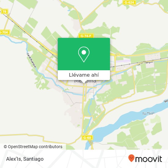 Mapa de Alex'Is, Avenida Ortúzar 9580000 Melipilla, Melipilla, Región Metropolitana de Santiago