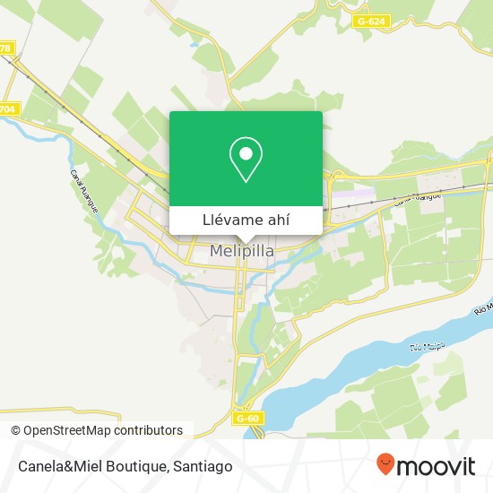 Mapa de Canela&Miel Boutique, Avenida Serrano 9580000 Melipilla, Melipilla, Región Metropolitana de Santiago