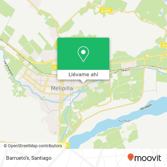 Mapa de Barrueto's, Pasaje Cap. Trizano 9580000 Melipilla, Melipilla, Región Metropolitana de Santiago