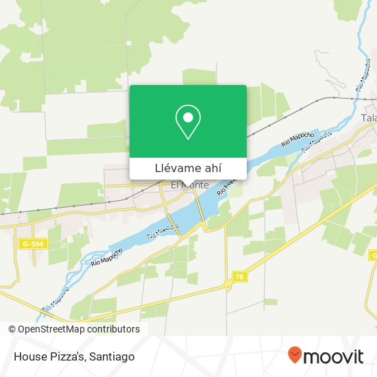 Mapa de House Pizza's, Avenida Los Libertadores 252 9810000 El Monte, El Monte, Región Metropolitana de Santiago