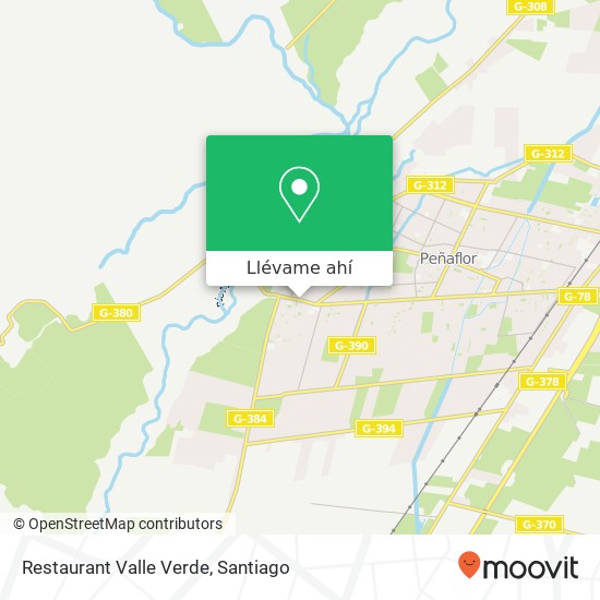 Mapa de Restaurant Valle Verde, Avenida Vicuña Mackenna 3740 9750000 Peñaflor, Peñaflor, Región Metropolitana de Santiago