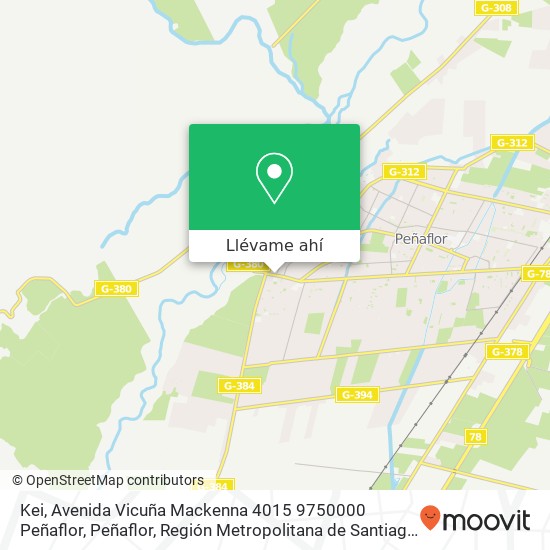 Mapa de Kei, Avenida Vicuña Mackenna 4015 9750000 Peñaflor, Peñaflor, Región Metropolitana de Santiago