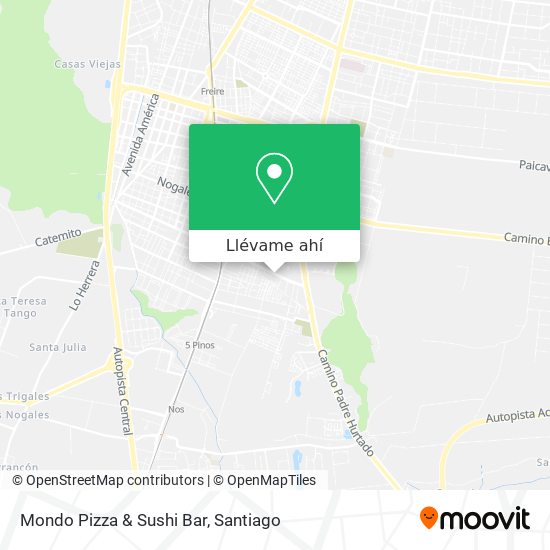 Mapa de Mondo Pizza & Sushi Bar