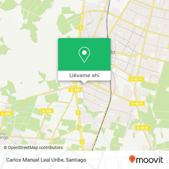 Mapa de Carlos Manuel Leal Uribe, Pasaje El Tineo 1669 8050000 San Bernardo, San Bernardo, Región Metropolitana de Santiago