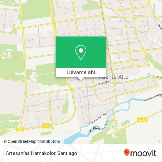 Mapa de Artesanías Hamakolor, Pasaje La Vid 1195 8150000 Puente Alto, Puente Alto, Región Metropolitana de Santiago