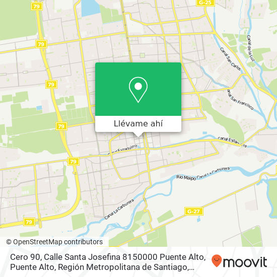 Mapa de Cero 90, Calle Santa Josefina 8150000 Puente Alto, Puente Alto, Región Metropolitana de Santiago