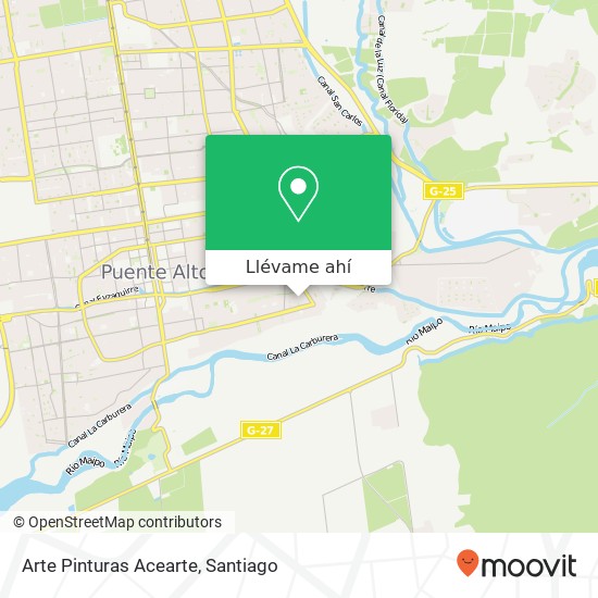 Mapa de Arte Pinturas Acearte, Pasaje Bombero Ángel Carrasco Muñoz 01838 8150000 Puente Alto, Puente Alto, Región Metropolitana de