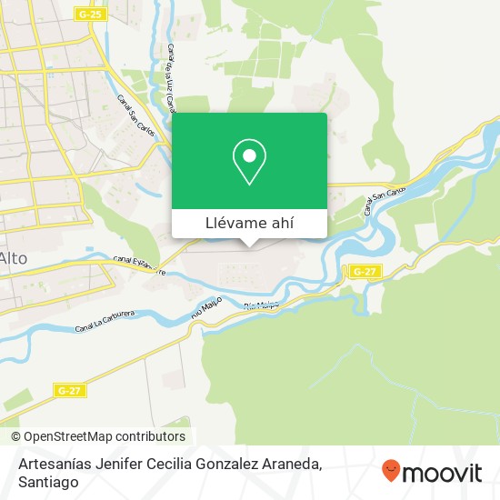 Mapa de Artesanías Jenifer Cecilia Gonzalez Araneda, Calle Los Suspiros 096 8150000 Puente Alto, Puente Alto, Región Metropolitana de Santiago