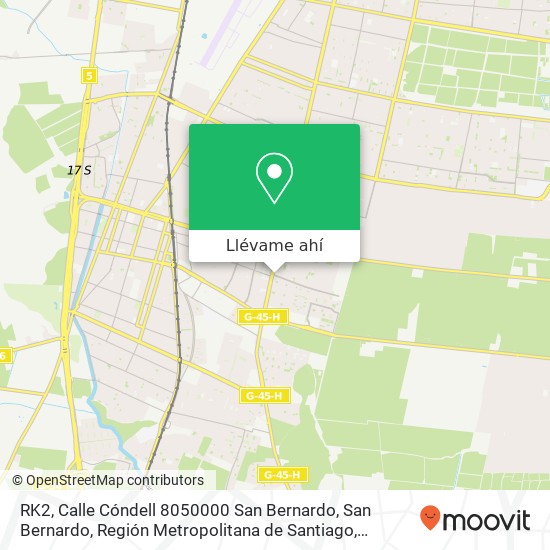Mapa de RK2, Calle Cóndell 8050000 San Bernardo, San Bernardo, Región Metropolitana de Santiago