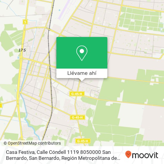 Mapa de Casa Festiva, Calle Cóndell 1119 8050000 San Bernardo, San Bernardo, Región Metropolitana de Santiago