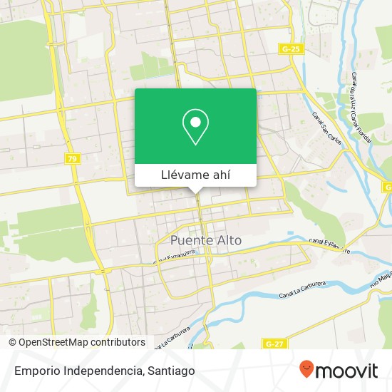 Mapa de Emporio Independencia, Avenida Independencia 8150000 Puente Alto, Puente Alto, Región Metropolitana de Santiago