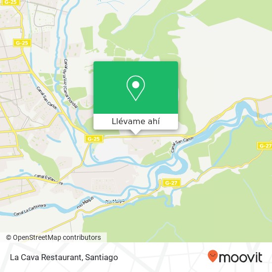 Mapa de La Cava Restaurant, Camino a San José de Maipo 8150000 Puente Alto, Puente Alto, Región Metropolitana de Santiago