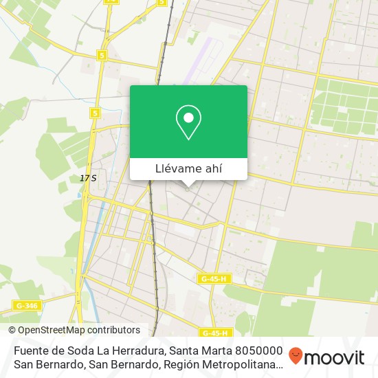 Mapa de Fuente de Soda La Herradura, Santa Marta 8050000 San Bernardo, San Bernardo, Región Metropolitana de Santiago