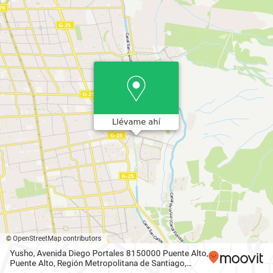 Mapa de Yusho, Avenida Diego Portales 8150000 Puente Alto, Puente Alto, Región Metropolitana de Santiago