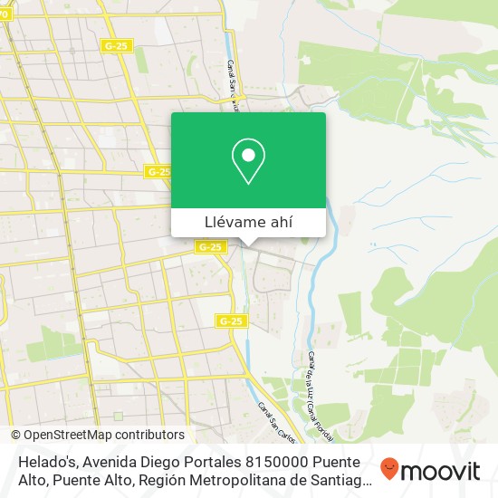 Mapa de Helado's, Avenida Diego Portales 8150000 Puente Alto, Puente Alto, Región Metropolitana de Santiago