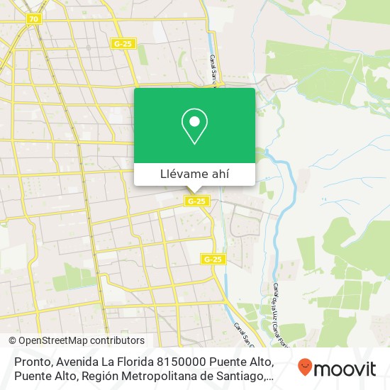 Mapa de Pronto, Avenida La Florida 8150000 Puente Alto, Puente Alto, Región Metropolitana de Santiago