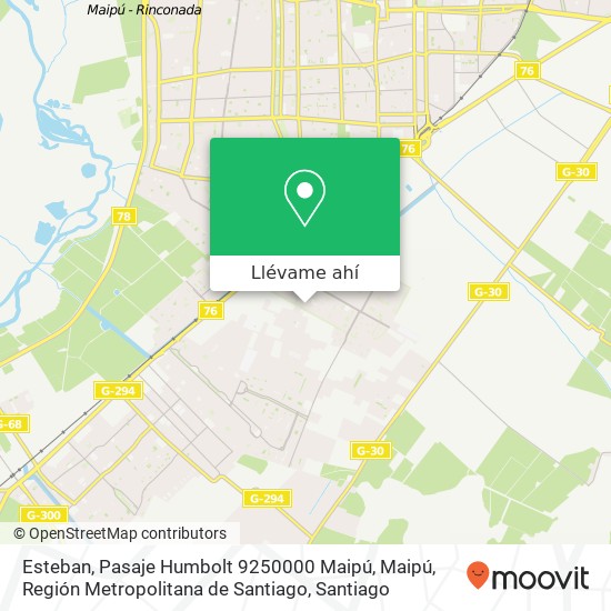 Mapa de Esteban, Pasaje Humbolt 9250000 Maipú, Maipú, Región Metropolitana de Santiago