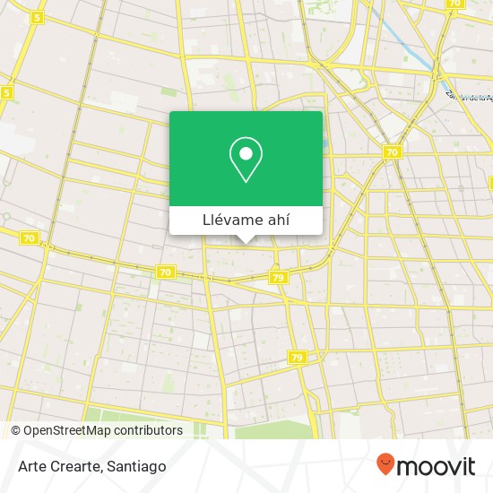 Mapa de Arte Crearte, Pasaje 6 Poniente 8780000 La Granja, La Granja, Región Metropolitana de Santiago