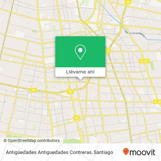 Mapa de Antigüedades Antiguedades Contreras, Pasaje Angol 8268 8780000 La Granja, La Granja, Región Metropolitana de Santiago