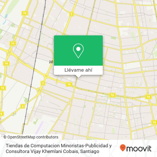 Mapa de Tiendas de Computacion Minoristas-Publicidad y Consultora Vijay Khemlani Cobais, Calle Mamiña 87 7970000 La Cisterna, La Cisterna, Región Metropolitana de Santiago