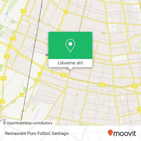 Mapa de Restaurant Puro Futbol, Avenida Gran Avenida José Miguel Carrera 7970000 La Cisterna, La Cisterna, Región Metropolitana de