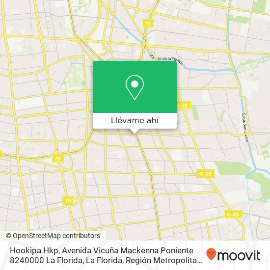 Mapa de Hookipa Hkp, Avenida Vicuña Mackenna Poniente 8240000 La Florida, La Florida, Región Metropolitana de Santiago