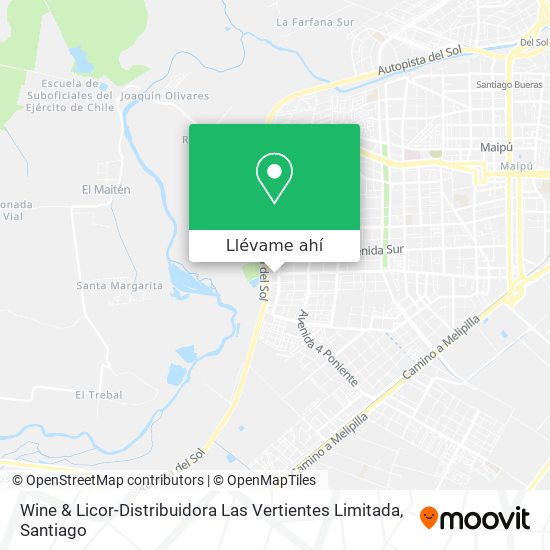 Mapa de Wine & Licor-Distribuidora Las Vertientes Limitada