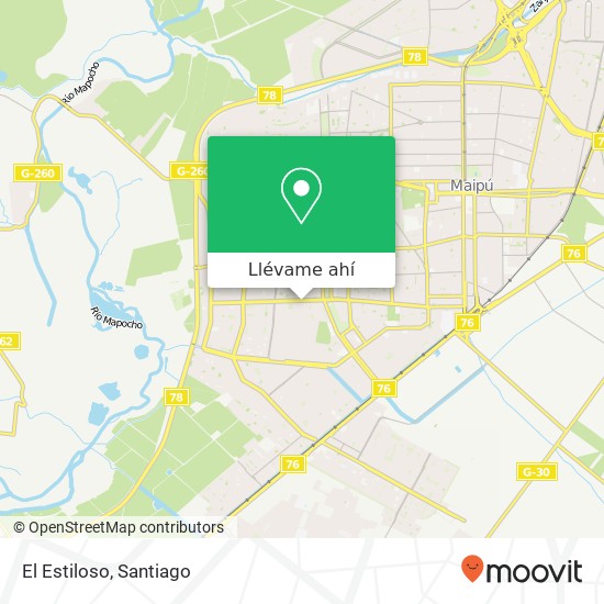 Mapa de El Estiloso, Avenida Nueva San Martín 9250000 Maipú, Maipú, Región Metropolitana de Santiago