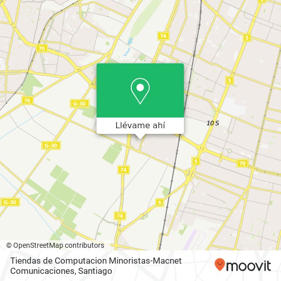 Mapa de Tiendas de Computacion Minoristas-Macnet Comunicaciones, Pasaje Juan Mochi 03436 9120000 Lo Espejo, Lo Espejo, Región Metropolitana de Santiago