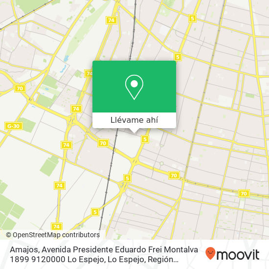 Mapa de Amajos, Avenida Presidente Eduardo Frei Montalva 1899 9120000 Lo Espejo, Lo Espejo, Región Metropolitana de