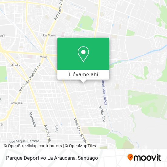 Mapa de Parque Deportivo La Araucana