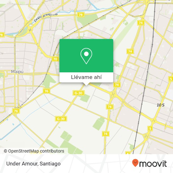 Mapa de Under Amour, 9200000 Cerrillos, Región Metropolitana de Santiago