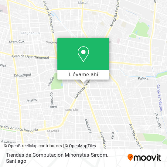Mapa de Tiendas de Computacion Minoristas-Sircom